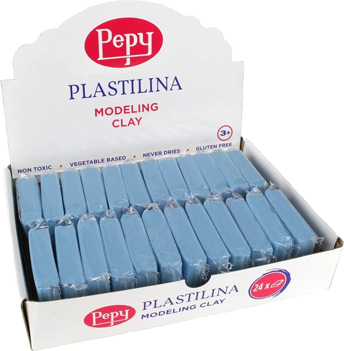 Pepy Plastilina Reusable and Non-Drying Modeling Clay; Set of 24 Bars, 1.4 by Pepy