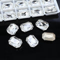 24Pcs Point Back Glass Rhinestones, 18 * 13MM Octagon Shape Faceted Rhinestones by Unknown