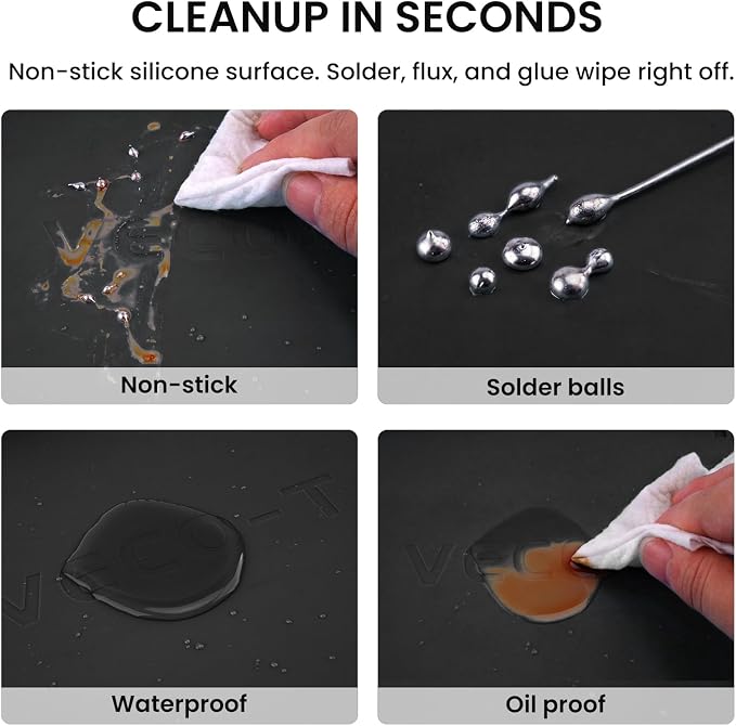 Silicone Soldering Mat with Soldering Stand, Heat Resistant 932°F, Large 20x14 - Image 5