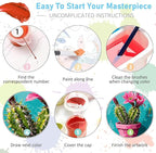 Mrnsiet Paint by Number for Adults Beginners, Easy Cactus Paint by Numbers Kits - Image 7