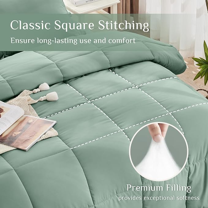 JOLLYVOGUE Queen Comforter Set, Ultra-Soft Bed in a Bag Queen Size 7 Pieces - Image 3