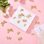 FASHEWELRY Alloy Bowknot Charms Links Golden Bow Tie Connector Charms Metal Bow - Image 5
