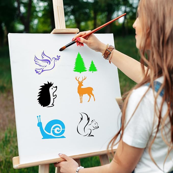 80 Pcs 3 x 3 Inch Stencils for Painting on Wood, Reusable Farm & Animal Plastic - Image 5