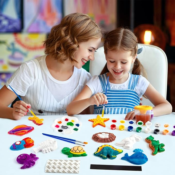 Juboury Kids Arts and Crafts Plaster Painting Craft Kit Art Set - Image 5