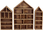 Ikee Design House-Shaped Wooden Shadow Cubby Box Display Shelf Organizer - Image 3