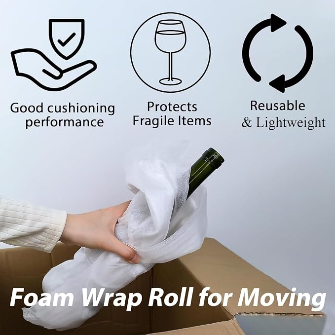 Foam Wrap Roll 10 Inch Wide x 50 FT Length Packing Foam Roll - Image 5