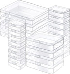 24 Pack Mixed Sizes Rectangular Mini Plastic Containers Clear Plastic Storage by Jutieuo