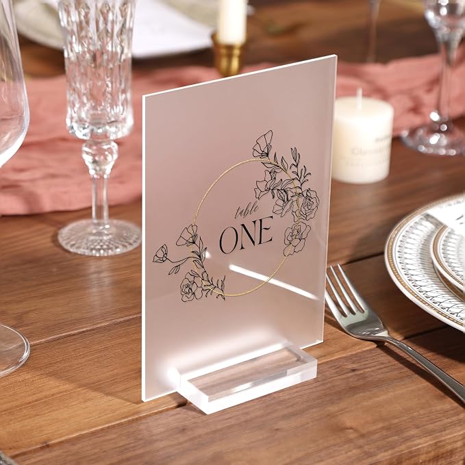 UNIQOOO 20 Pack Frosted Blank Acrylic Sign Wedding Table Numbers, 5 x 7 in - Image 7