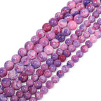 60pcs Round Loose Purple&Pink Fire Agate Beads - Image 7
