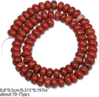 Songxi 5x8mm Natural Red Stone Rondelle Beads, Gemstone - Image 2
