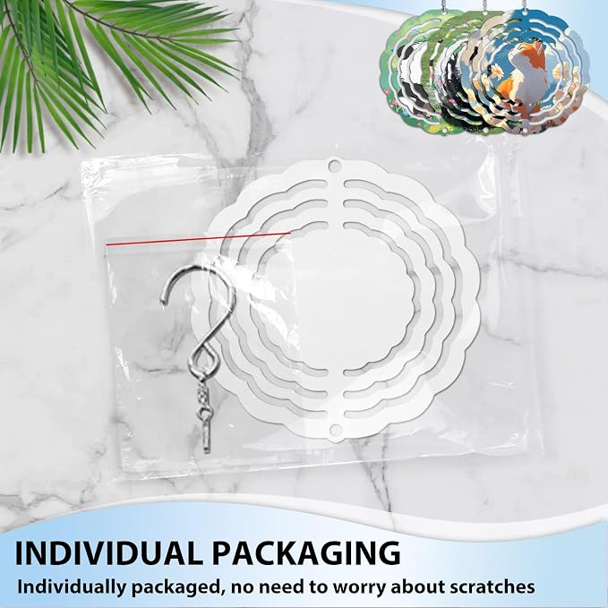 CHONOVO 5 Pack 3 Inch Sublimation Wind Spinner Blank | Double-Sided Sublimation - Image 4