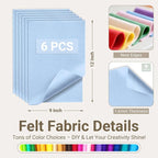 Baby Blue Soft Felt Sheets for Crafts, 1.6mm Thick, Kids' Crafts, DIY Projects - Image 2