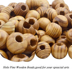 Natural Wooden Beads, 100 Pieces 18mm Diameter Round Loose Spacer Beads Large - Image 4