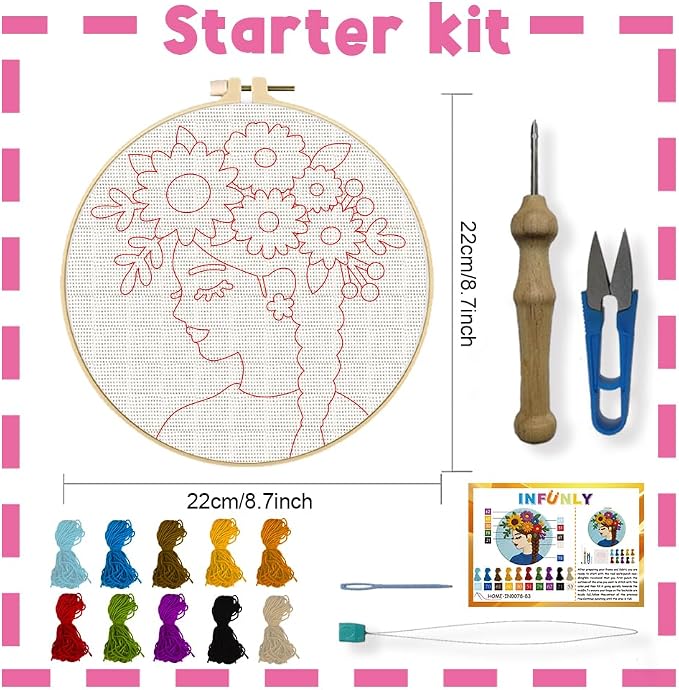 INFUNLY Flower Women Punch Needle Embroidery Kit - Image 2