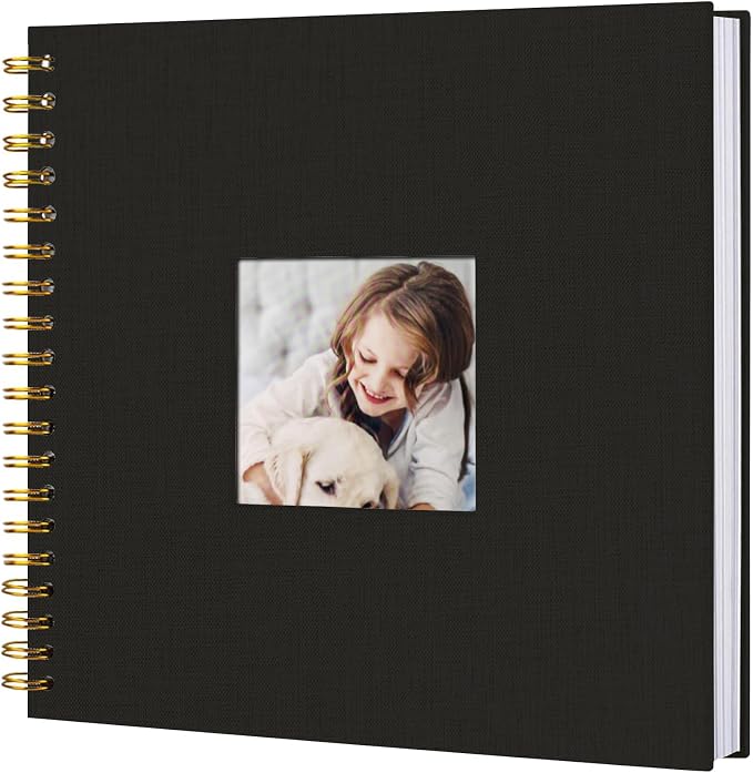 10 x 10 Inch Scrapbook Photo Album, Hardcover Kraft White Pages Arch Window by Sprsthai