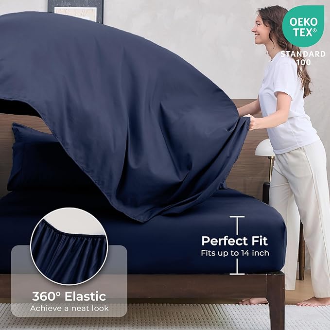 HEVUMYI Navy Blue Queen Comforter Set - Image 5