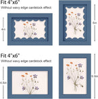 4x6 Picture Frame with Real Glass, Wooden cute 4 x 6 Photo Frame with Wavy Mat - Image 3
