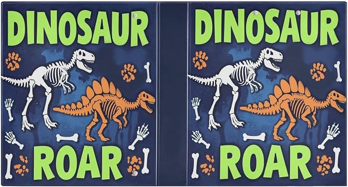 Dinosaur Roar Round Ring Binders 1.5 Inch Dragon Dino Skull 3 Ring Clipboard - Image 2