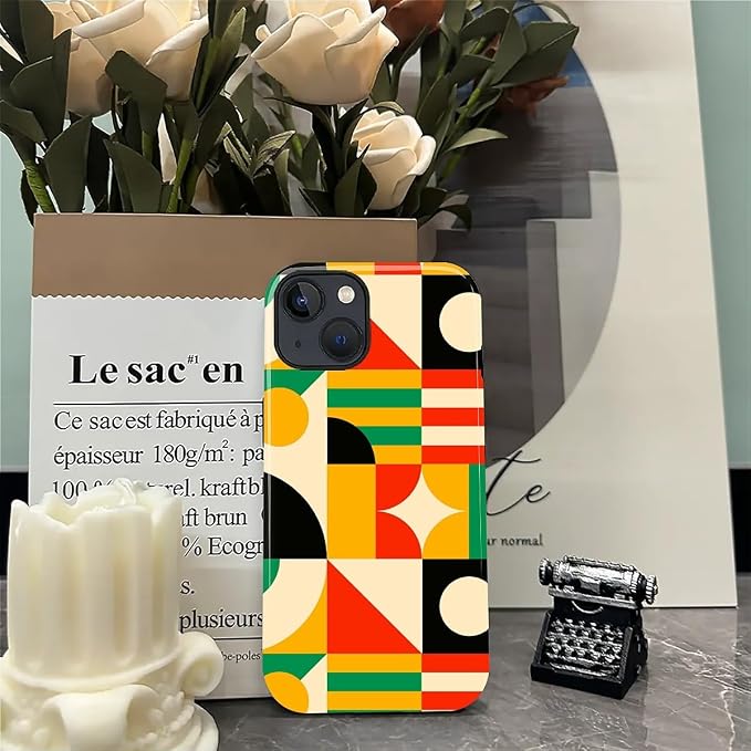 ZHEGAILIAN Case for iPhone 15 Plus, Geometric Colors Durable Shockproof - Image 7
