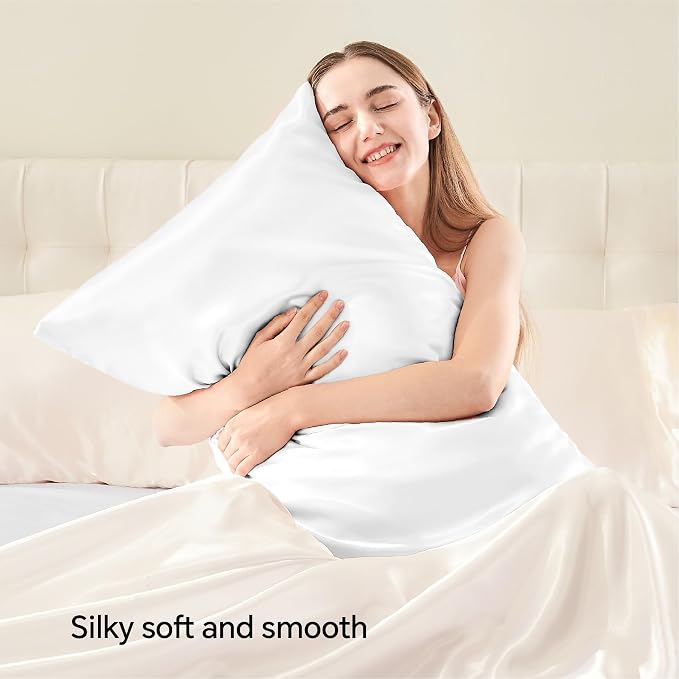 BEDELITE Satin Pillowcase with Zipper 2 Pack, Super Soft and Cooling Similar to - Image 2