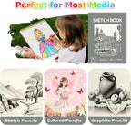 9" x 12" Sketch Book, Spiral Bound Sketch Pad, 4 Pack 50 Sheets 68lb/100gsm - Image 6