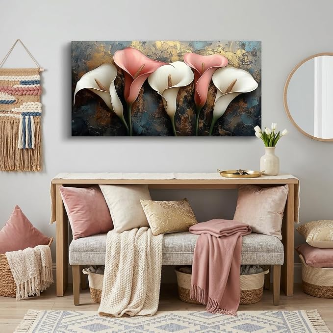 ZESTRILIA Luxury Calla Lily Canvas Wall Art, Modern Minimalist Glam Elegant - Image 3