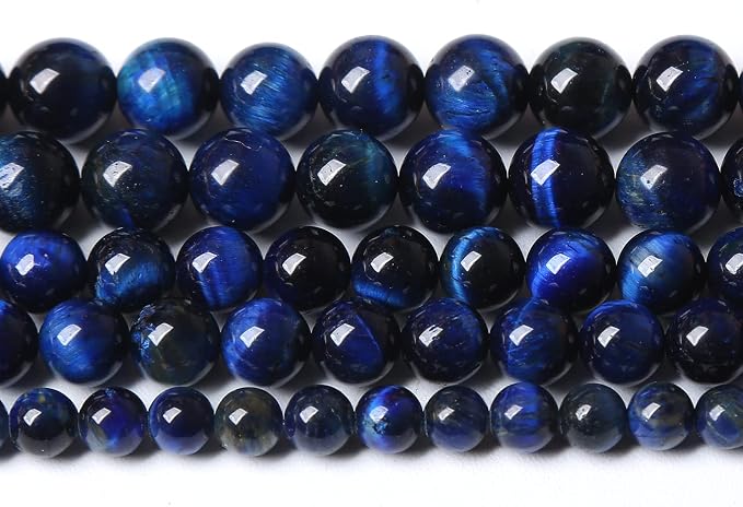 Lapis Lazuli Blue Tiger Eye Beads Natural Stone Round Loose Beads Energy by NaturalStoneBeads