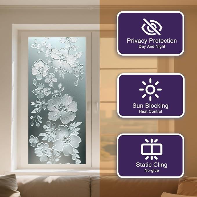 IVN Stained Glass Window Film Privacy Window Film Static Cling Window Film - Image 9
