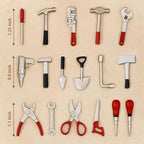 17PCS 1:12 Miniature Doll House Tools Metal Home Repair Multi-Tool Model Set Fun - Image 5