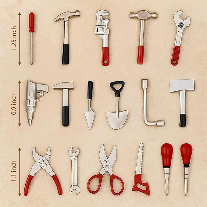17PCS 1:12 Miniature Doll House Tools Metal Home Repair Multi-Tool Model Set Fun - Image 5