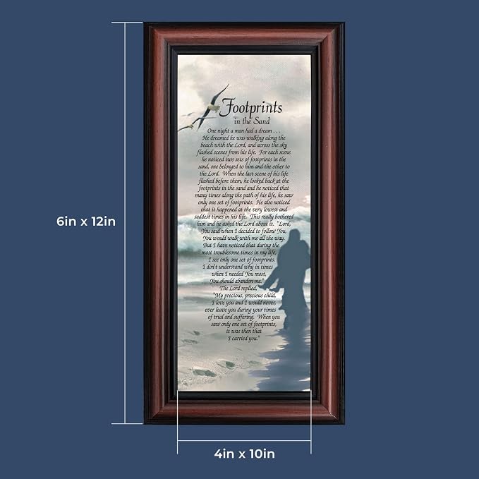 Footprints in the Sand Inspirational Wall Art, Beach Decor, Christian Gifts - Image 3