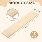 MECCANIXITY 10Pcs Wood Strips Slats, 3/16" x 1‑5/8" x 8" Thin Wood Sticks Flat - Image 2