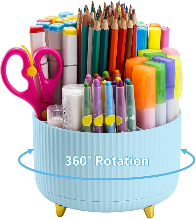 Marbrasse Desk Organizer, 360-Degree Rotating Pen Holder, Desk Organizers and by Marbrasse