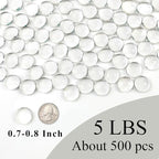 FANTIAN 5Lb Clear Glass Pebbles, Flat Glass Marbles, Decorative Glass Gem Stones - Image 2