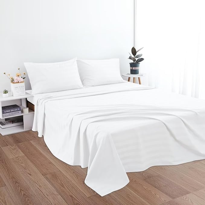 2-Pack Cotton King Flat Sheet Only, 600 Thread Count 100% Egyptian Cotton Top - Image 5