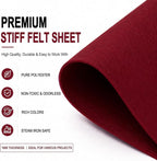 Wine Red Large Felt Fabric 36" x 36", 1mm Stiff Felt Sheet, Nonwoven Fabric - Image 4