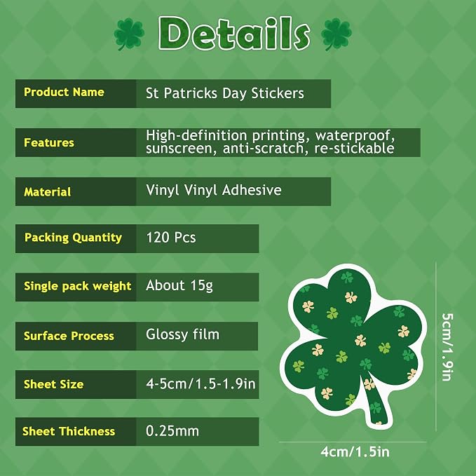 120 PCS St Patricks Day Stickers - Image 6