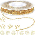 33ft Gold Chain for Jewelry Making Non-Tarnish 18K Gold Plated Stainless Steel by Jishi