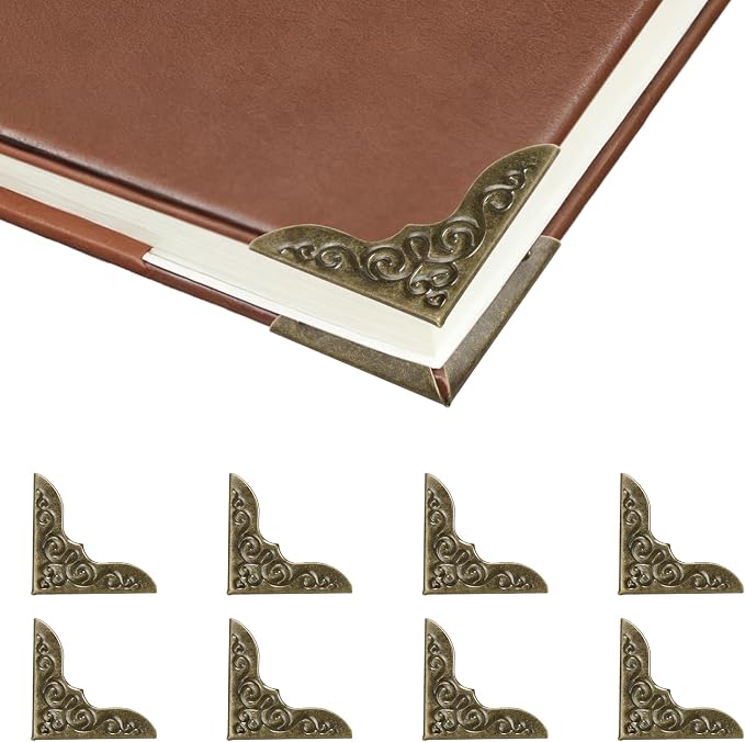100pcs Metal Book Corner Protectors, Bronze Decorative Scrapbooking Photo by CooBigo