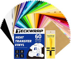 TECKWRAP Heat Transfer Vinyl for T-Shirts 60 Sheets 10"x12" Easy Cut & Weed | - Image 9