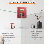4x6 Picture Frame with Mat for 3.5x5, Wavy Edge Wooden Real Glass Photo Frame - Image 2