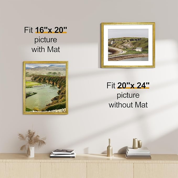Vittanly 20x24 Picture Frames Set of 2, Ornate Vintage Photo Frame - Image 3