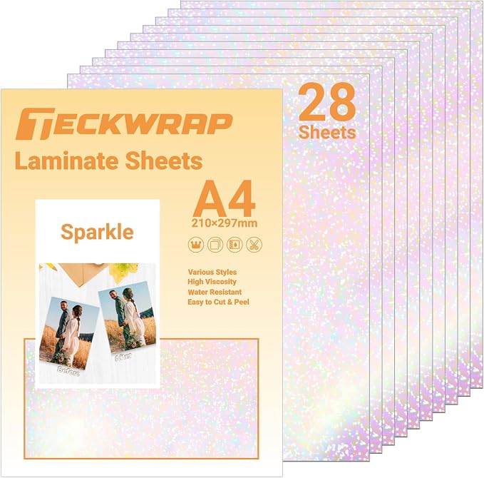 TECKWRAP Holographic Laminate Sheets Waterproof Laminating Sheets by TECKWRAP
