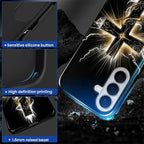 for Samsung Galaxy S26+ Case, Cool Cross Pattern Glossy 2 in 1 Shockproof - Image 3