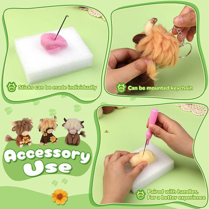 Yizzvb Needle Felting Kit Beginners Wool Felting Supplies Kits | Needle Felting - Image 5