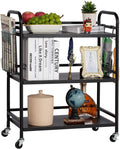 HDANI 3 Tier Metal Rolling Utility Cart,High Capacity Multi Purpose Heavy Duty Cart,for Office,Kitchen,Living Room,Bedroom,Etc.(Black)…