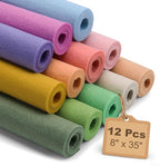 Large Stiff Felt Sheets 8"x35" – 12 Assorted Colors Felt Fabric Bundle Pack by ZANEXIR