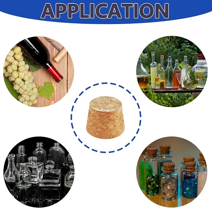 25Pack Tapered Cork Stoppers 1.1 in H x 1.34 in Top x 1 in Bottom - Image 6