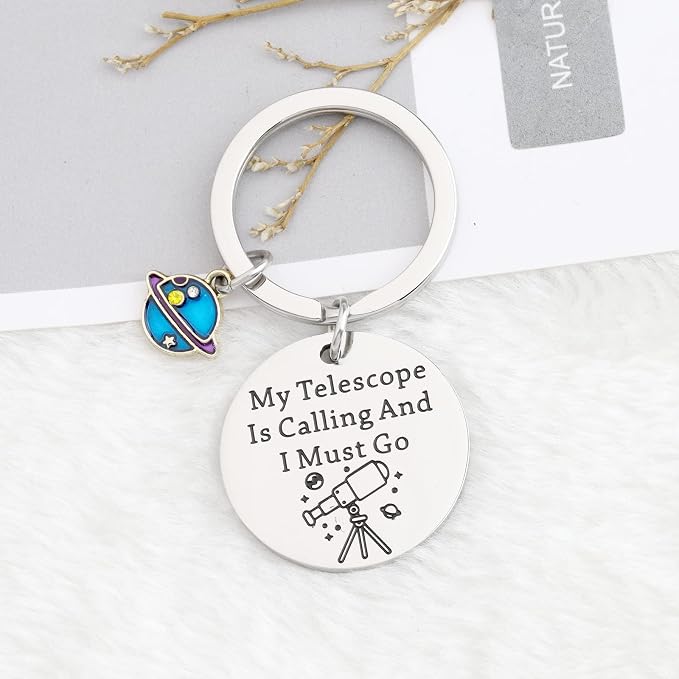 WSNANG Astronomy Gift Spacemen Gift Astronaut Keychain My Telescope Is Calling - Image 2