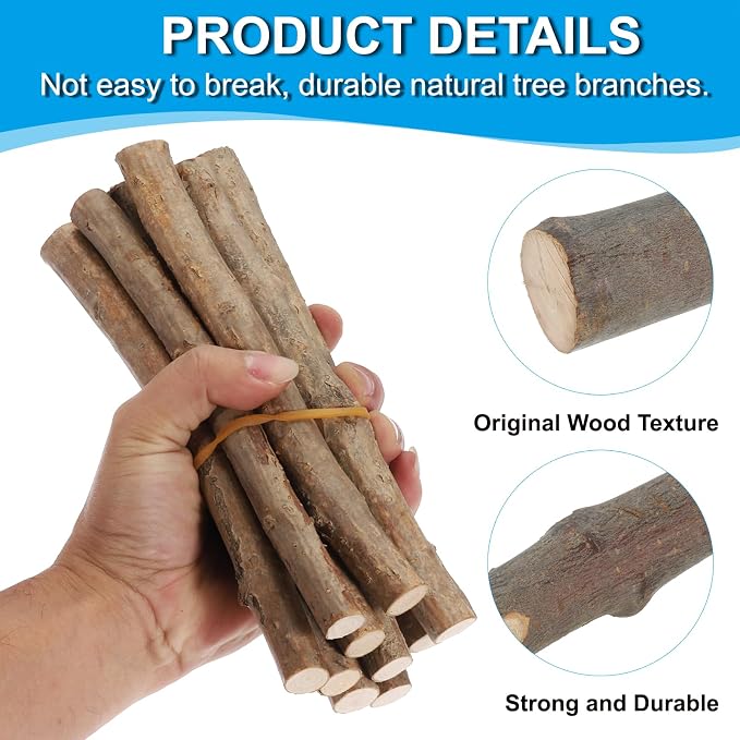 PATIKIL 8 Pcs / 40cm Wood Log Sticks, 0.6-1.2inch in Diameter Natural Driftwood - Image 3